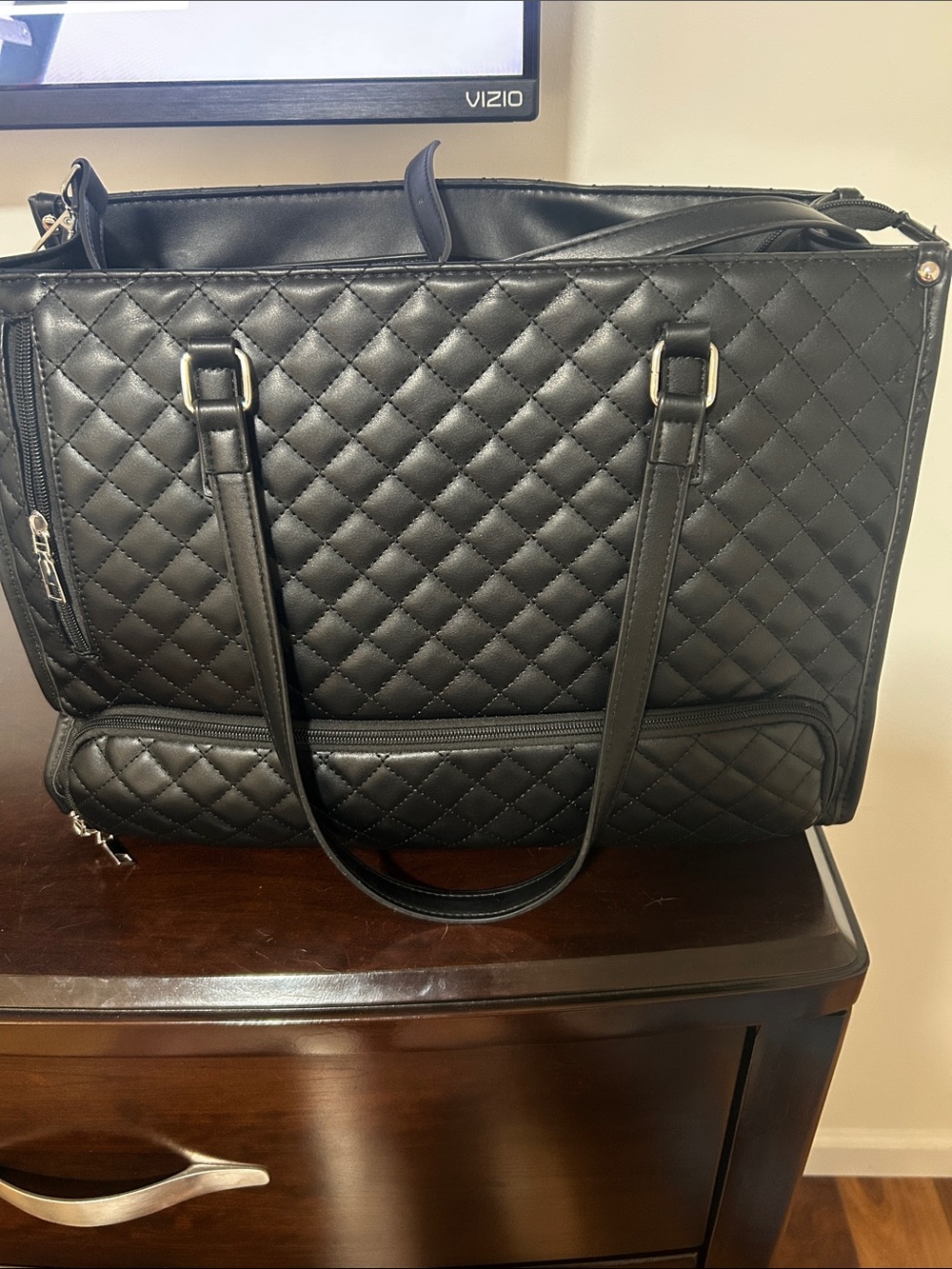 Quilted BlackTote Bag - Classic Everyday Carry